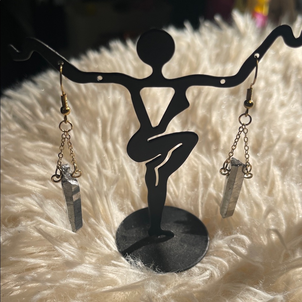 Handmade Elegant Silver and Gold Chain Drop Earrings